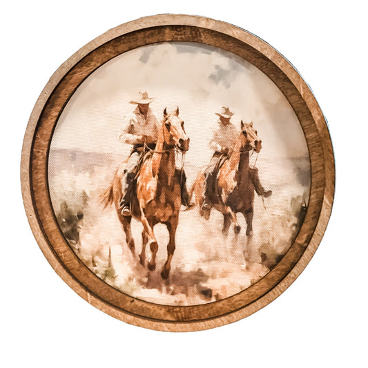 ROUND COWBOYS ART- 8" ROUND