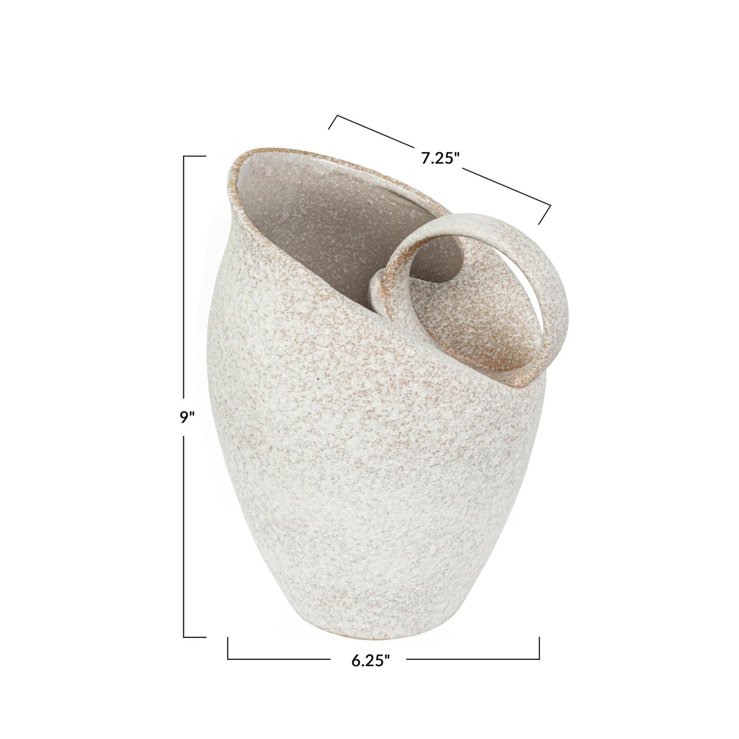 2.5 QUART TEXTURED STONEWARE PITCHER, WHITE