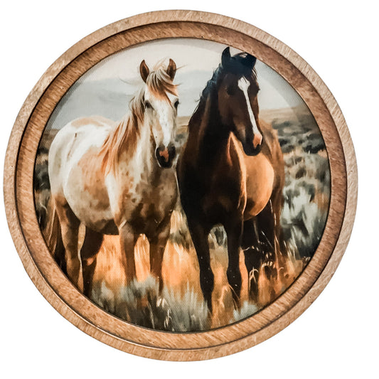 ROUND HORSES ART- 8"