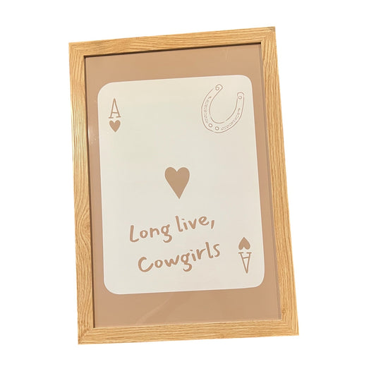 LONG LIVE COWGIRL NEUTRAL FRAMED ART- 12X18