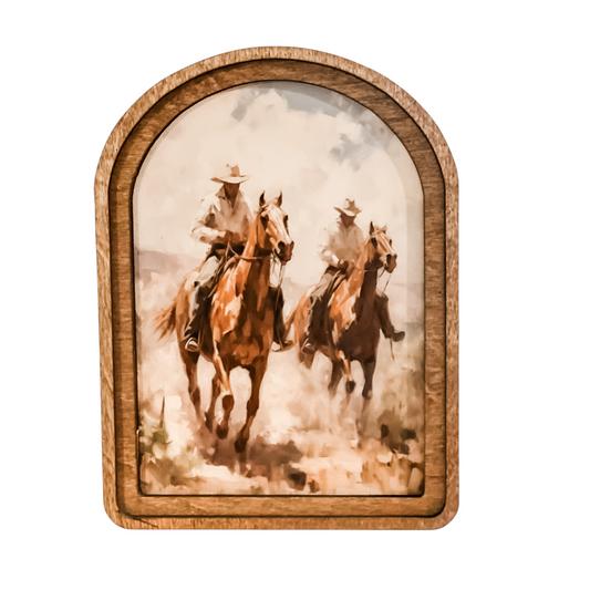 ARCH TOP COWBOYS RIDIN' ART