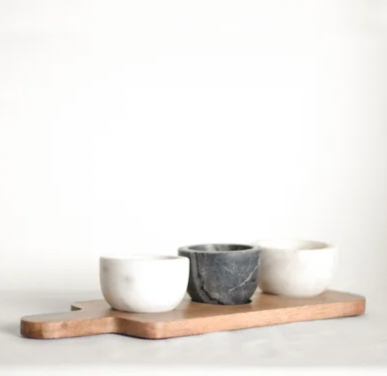 MARBLED BOWL APPETIZER SET