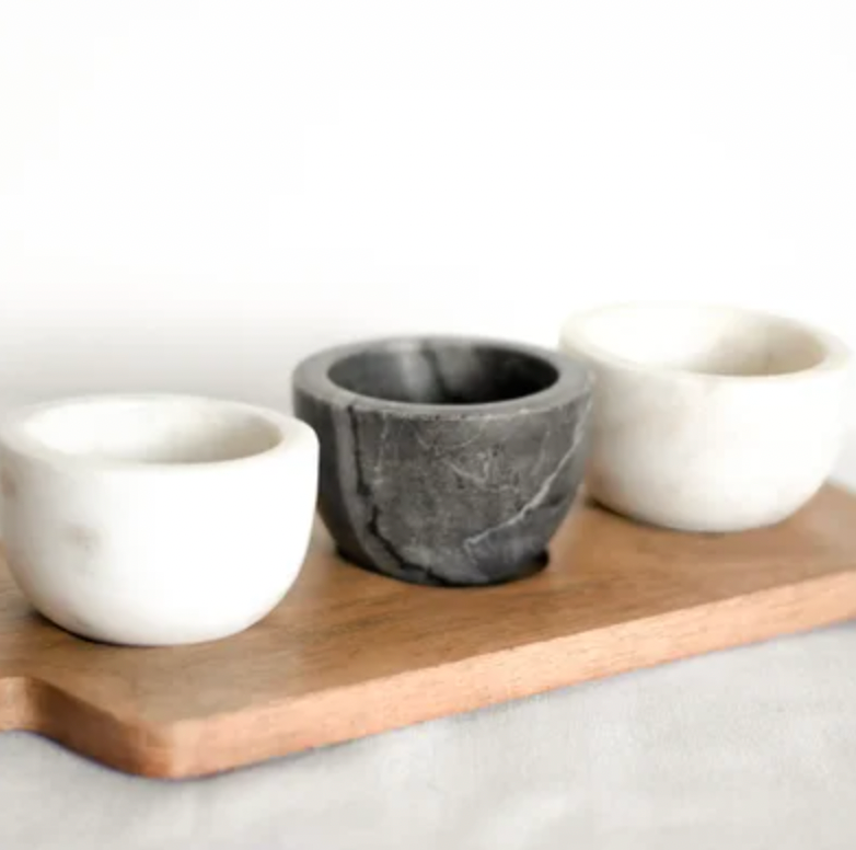 MARBLED BOWL APPETIZER SET