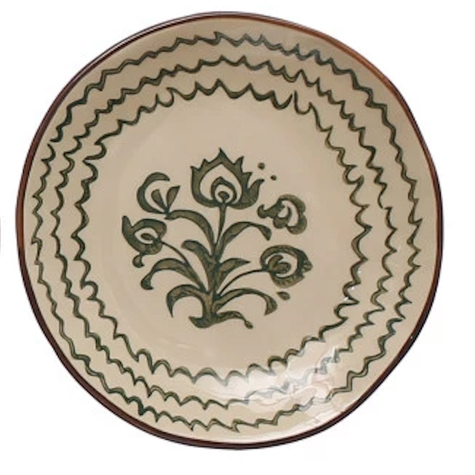 HAND PAINTED STONEWARE PLATE WITH FLORAL DESIGN, 4 STYLES