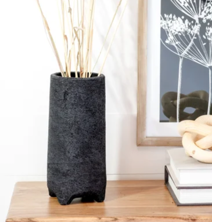 TALL MATTE BLACK VASE