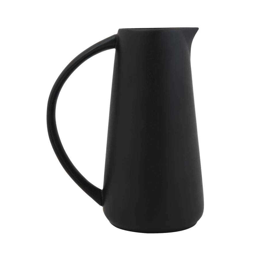 MATTE BLACK STONEWARE PITCHER
