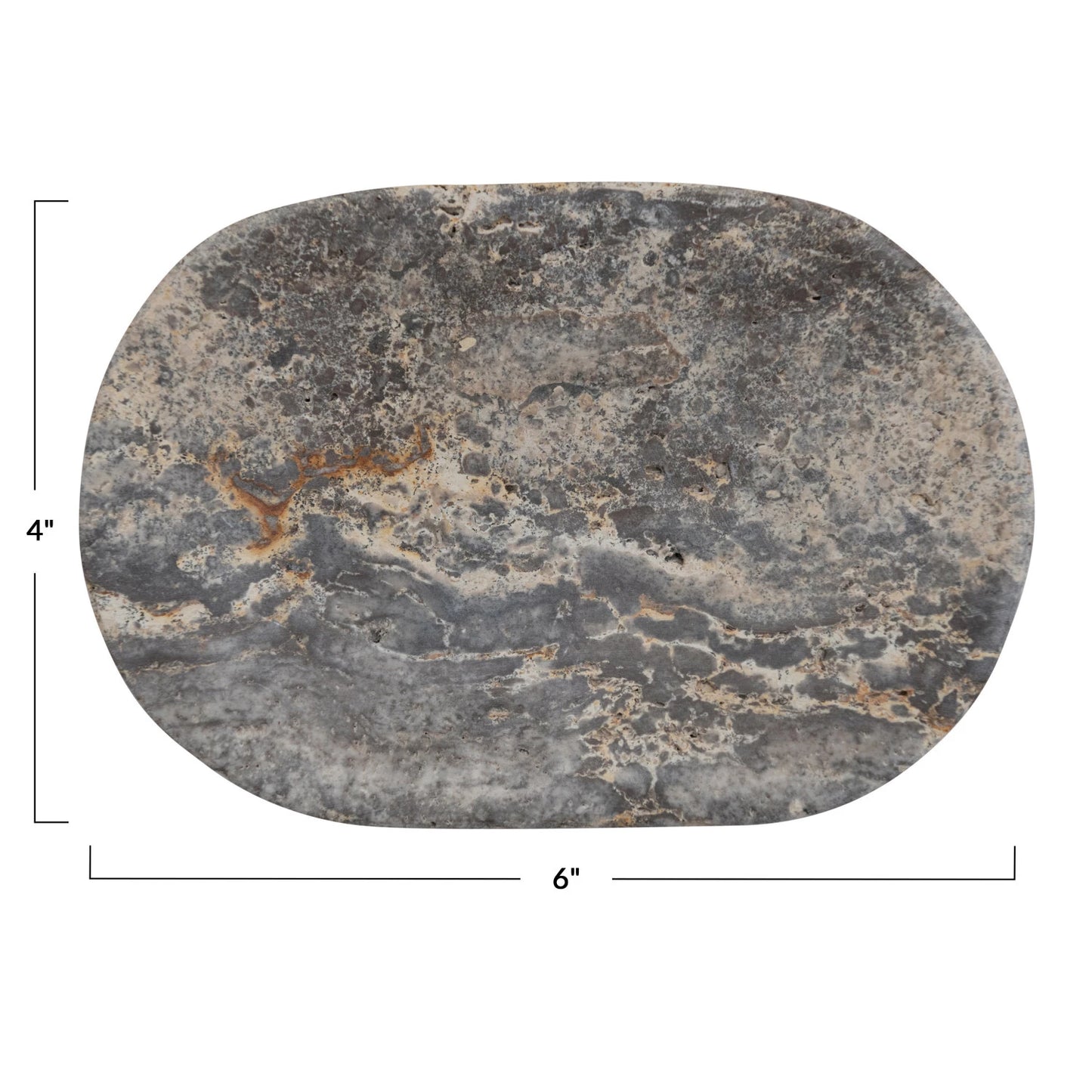 OVAL TRAVERTINE SOAP DISH