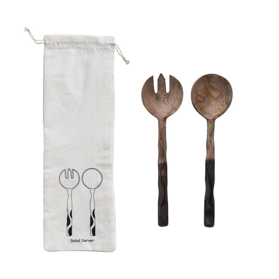 MANGO WOOD SALAD SERVERS, SET OF 2