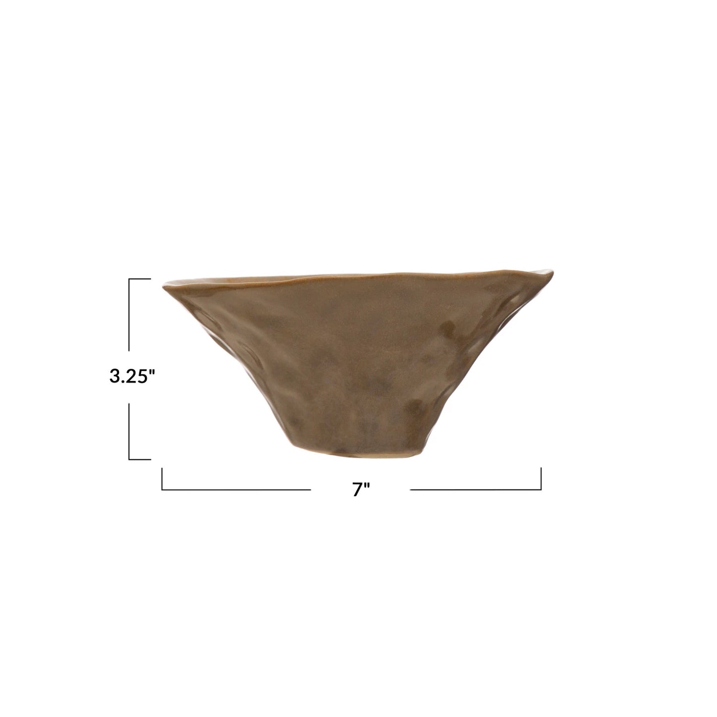 ORGANIC SHAPED STONEWARE BOWL, TAN
