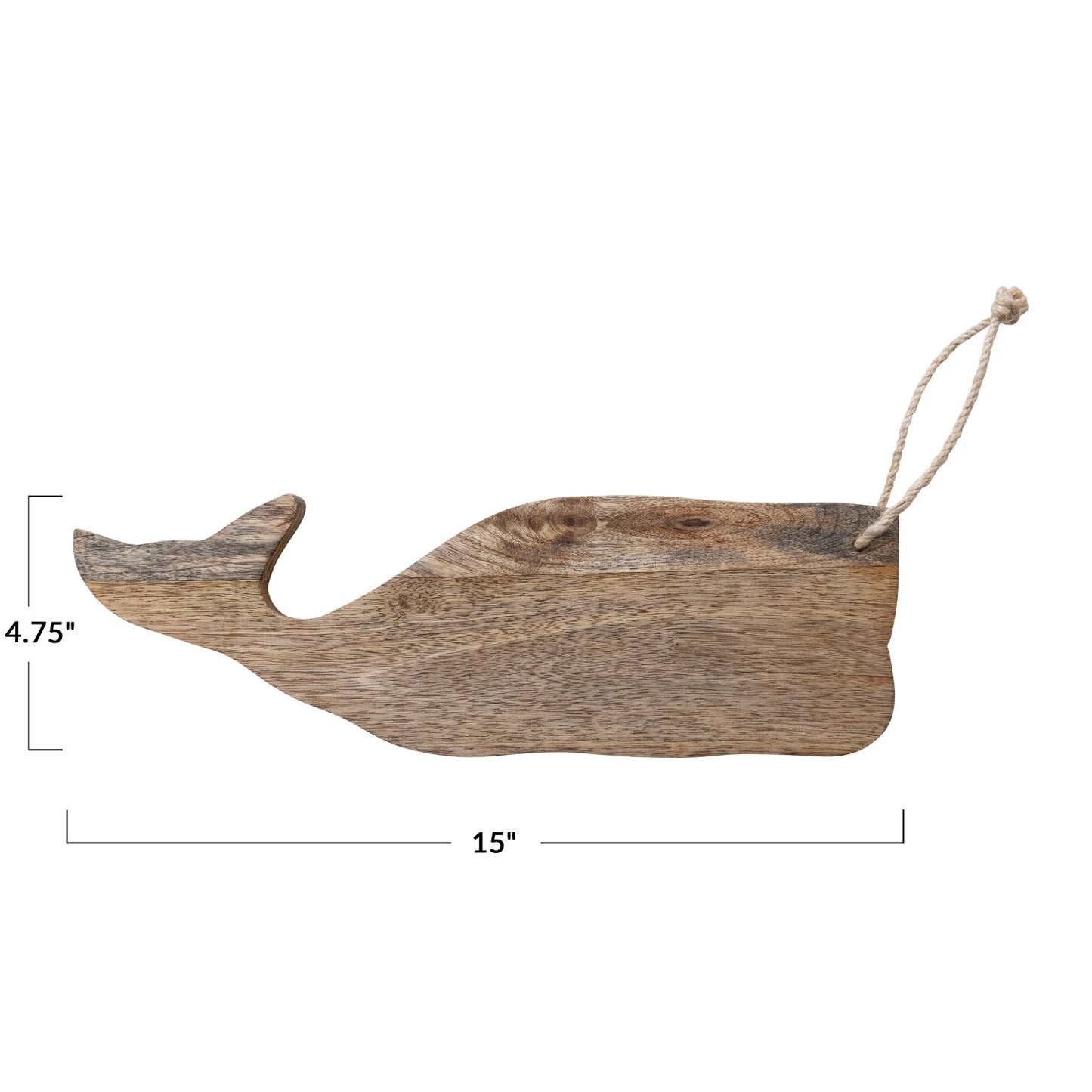 MANGO WOOD WHALE SHAPED CHEESE/CUTTING BOARD