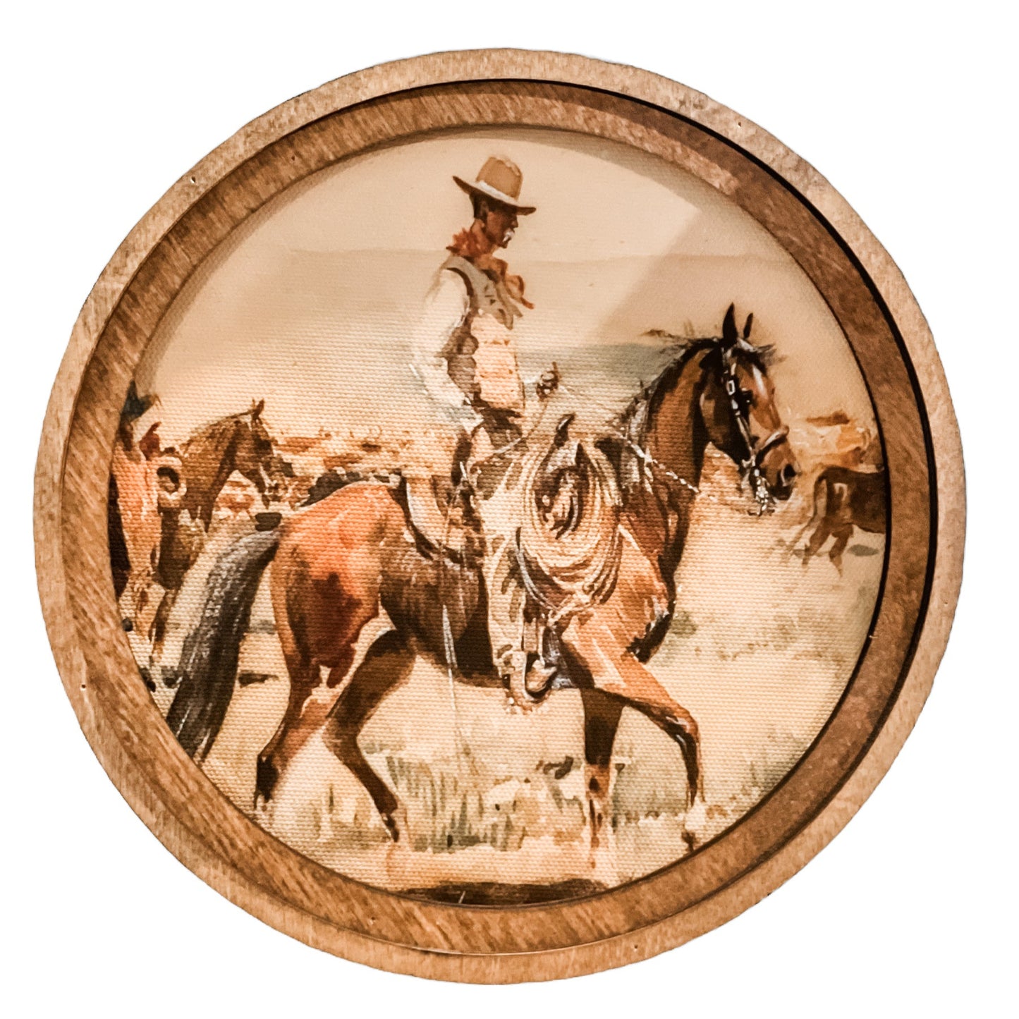 ROUND COWBOY ART- 8"