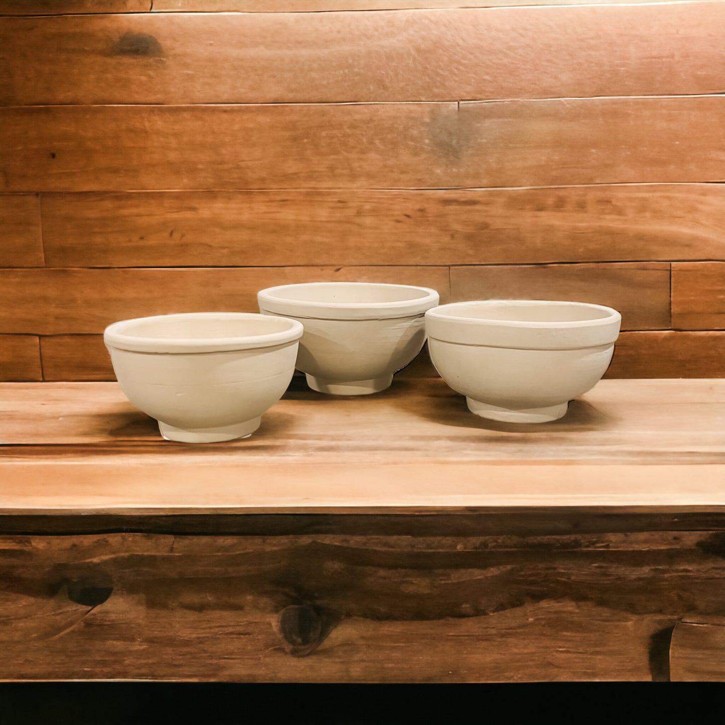 WHITE TERRA COTTA BOWL - 3 SIZES
