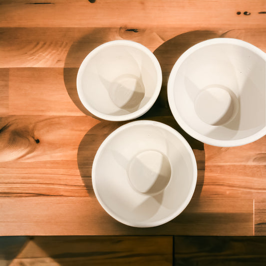 WHITE TERRA COTTA BOWL - 3 SIZES