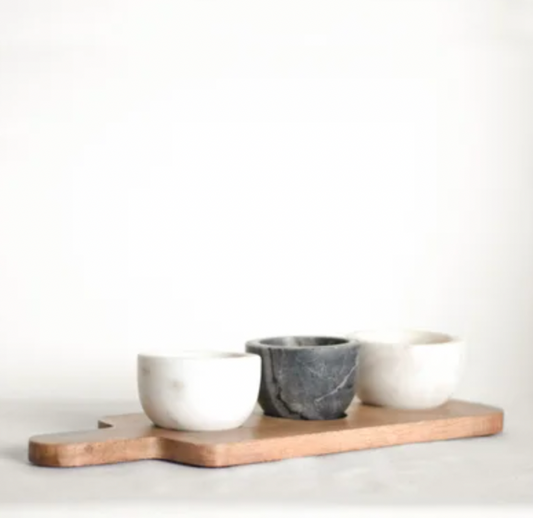 MARBLED BOWL APPETIZER SET