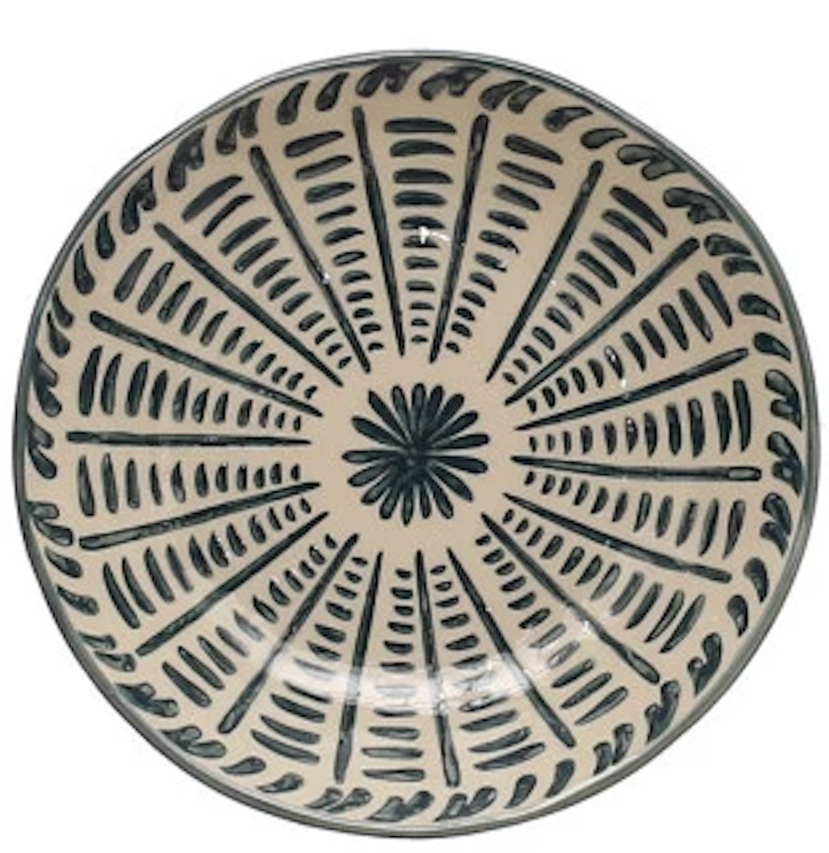 HAND PAINTED STONEWARE PLATE WITH FLORAL DESIGN, 4 STYLES