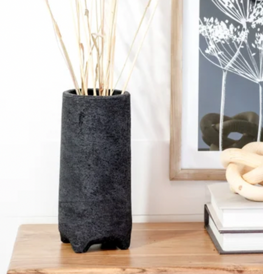 TALL MATTE BLACK VASE
