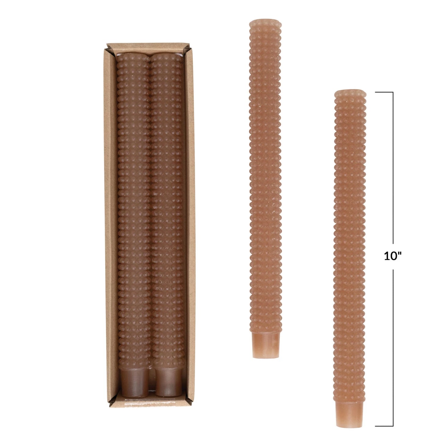 HOBNAIL TAPERS CANDLES IN BOX, SET OF 2