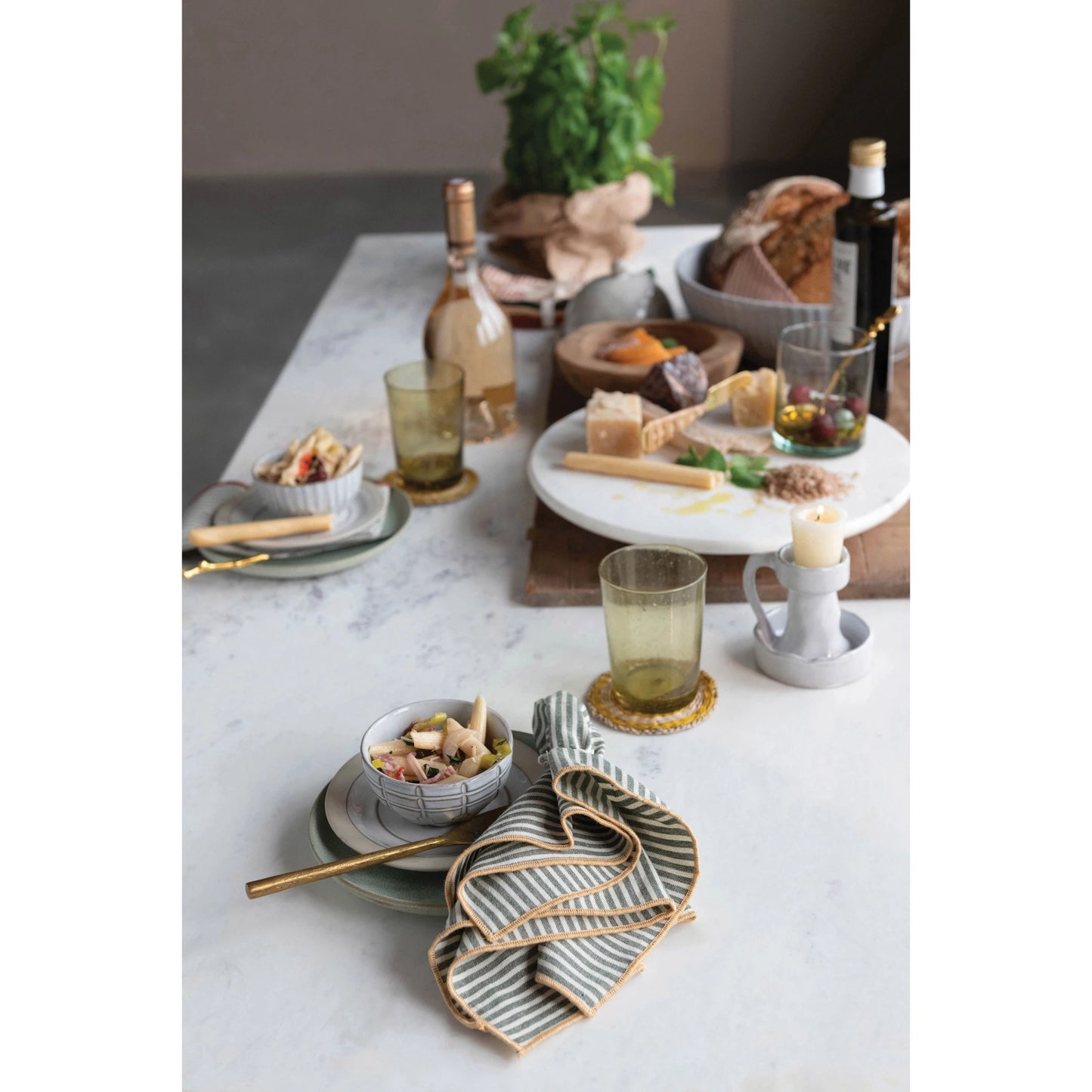DEBOSSED STONEWARE BOWL, 4 STYLES