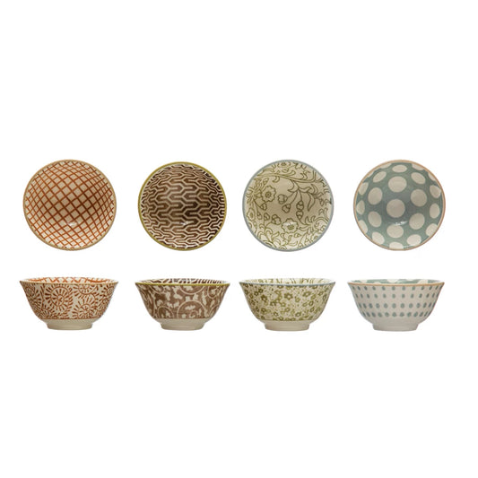 STONEWARE PINCH POT- SET OF 4
