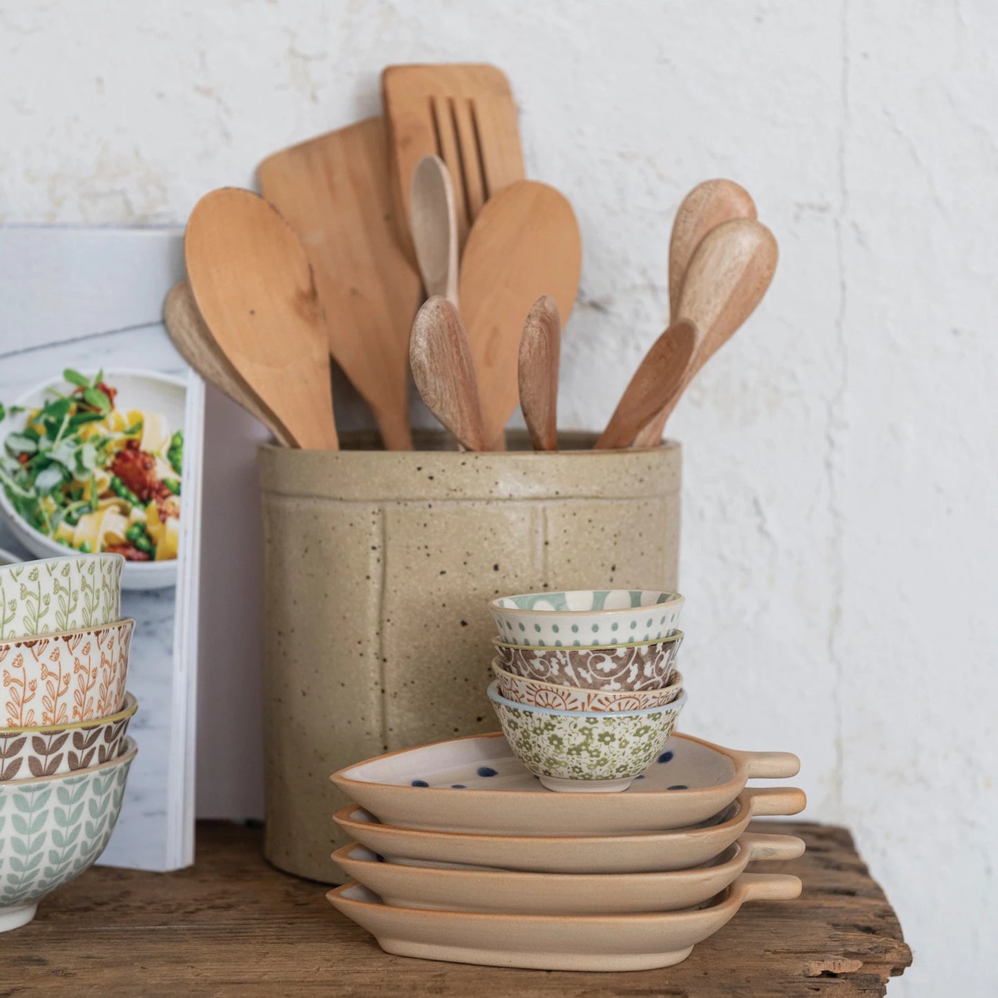 STONEWARE PINCH POT- SET OF 4